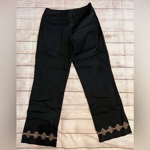 David Paul New York Womens Embroidered Pants Womens Size 6P